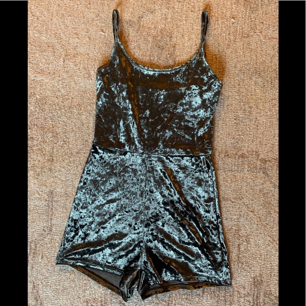 Velvet romper body suit